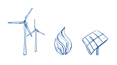 Icons Windkraft Biogas Photovoltaik