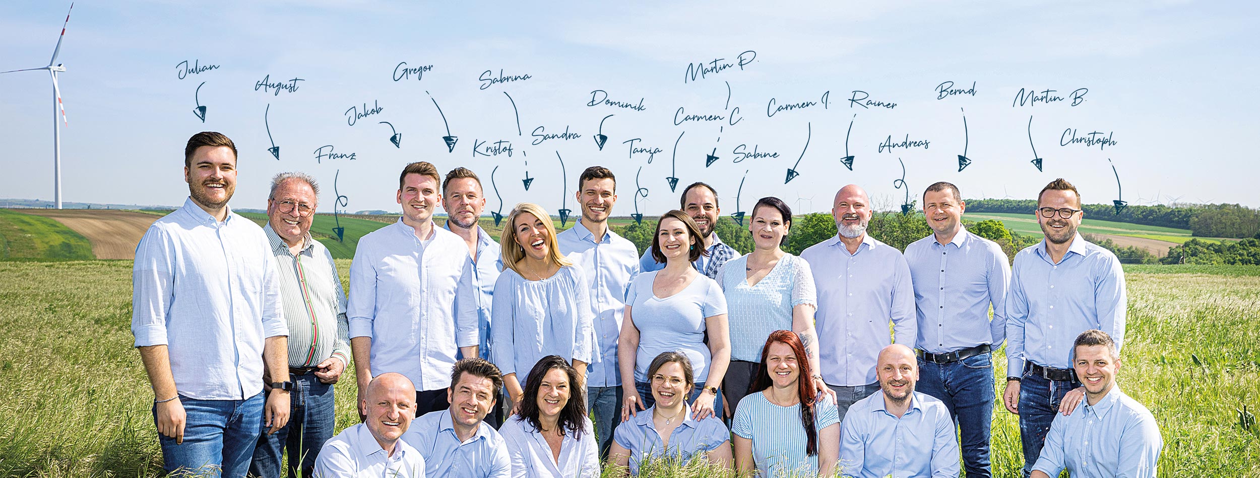 Bildbanner Team mit Namen